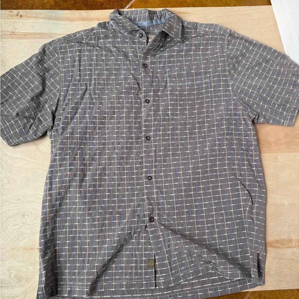 Men's Tommy Bahama Gray Checkered Shirt